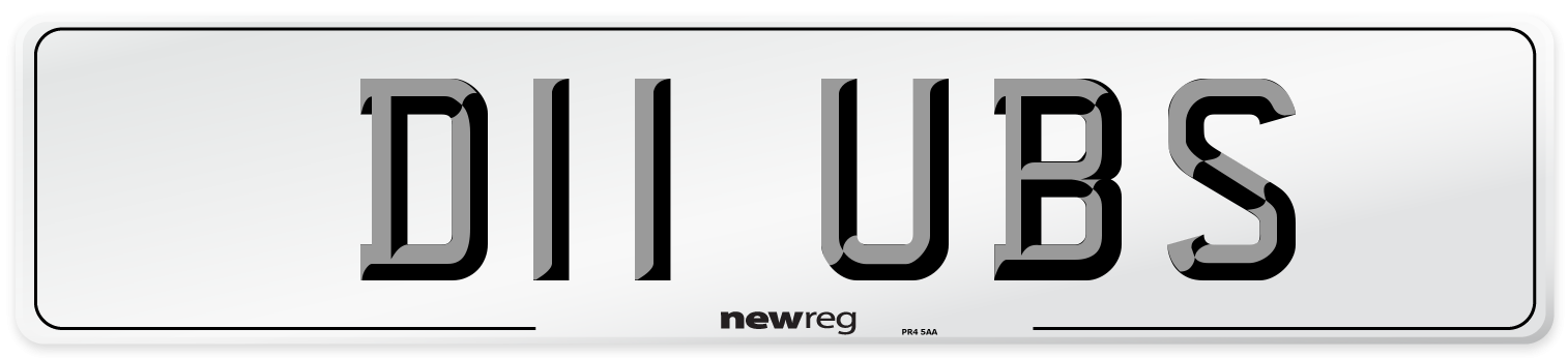 D11 UBS Number Plate from New Reg